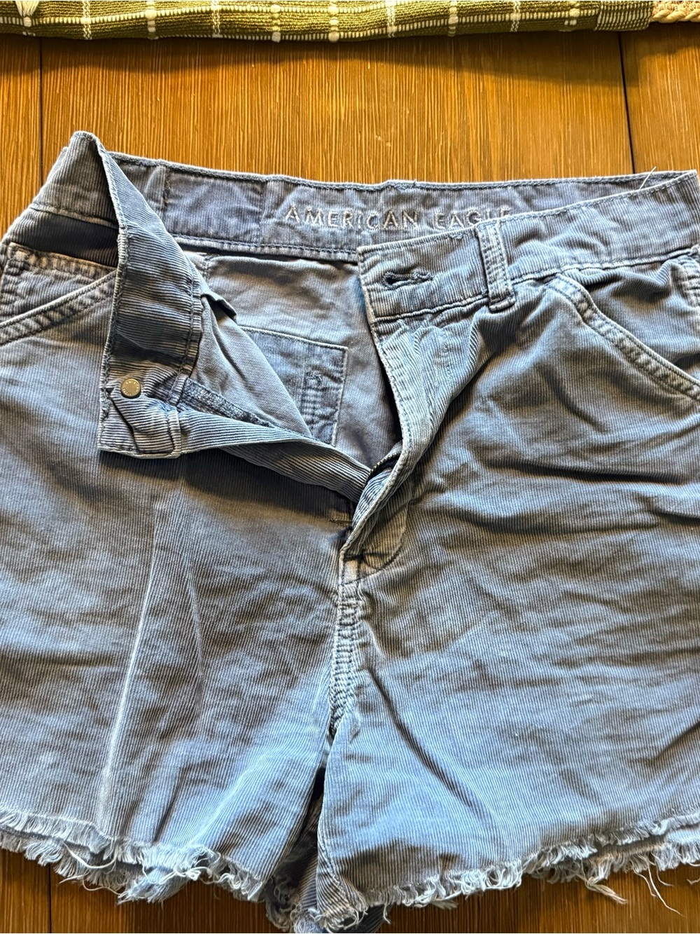American Eagle Outfitters Women’s Light Blue Corduroy Relaxed Shorts